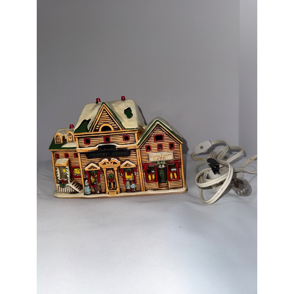 Vintage 1988 Schmid Charles Wysocki Caldwells Country Store Inn Light Up Village